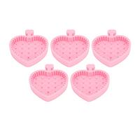 Cepillo de maquillaje Tazón de limpieza Silicona Portátil Forma de corazón Eliminación de residuos Esponja plegable Polvo Puff Estera de limpieza para viajes o uso doméstico 5