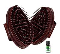 Cepillo de masaje, 2 cepillos de masaje meridianos elásticos suaves profesionales con 10 ml de aceite esencial y mapa de meridianos para cuello, espalda, columna lumbar, pies, piernas, exfoliante c