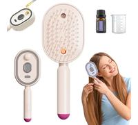 Cepillo de masaje con aire en aerosol eléctrico, cepillo alisador de cabello recargable con spray de agua, cepillo desenredante inalámbrico para mujeres, herramienta antiestática para peinar y alisar