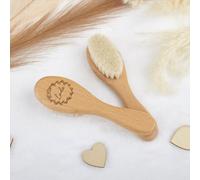 Cepillo de masaje de madera personalizado para bebé, cepillo de pelo personalizado para bebé con nombre de bebé, cepillo de pelo para baby shower (1 unidad)