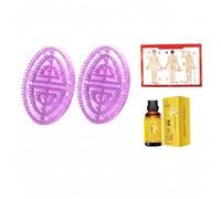 Cepillo de masaje de meridianos de imitación de silicona, paquete de 2 con cabezal magnético, cepillo de meridianos para piernas traseras del vientre, incluye aceite esencial de jengibre de 30 ml y t