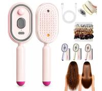 Cepillo de masaje eléctrico para colchón de aire, cepillo de vapor eléctrico para cabello, 2 en 1, cepillo de desenredar inalámbrico con niebla integrada, para controlar el encrespamiento y enredos