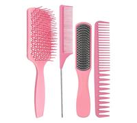 Cepillo de masaje para el cabello, cepillo masajeador del cuero cabelludo,Juego de peine masajeador de cabello | Peine del cepillo de pelo 4pcs para las mujeres de los hombres, de cepillo portátil par