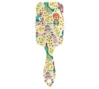 Cepillo de masaje para hombres, mujeres y niños, animales salvajes, iguana, jirafa, hipopótamo, elefante, cocodrilo, jaguar, león, koala, buitre, estilo cepillo para cabello largo, grueso, rizado,