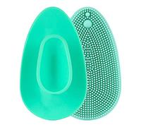 Cepillo de masaje suave, limpieza profunda, maquillaje de belleza, silicona, exfoliante facial, herramientas de belleza, cepillo redondo de madera (verde, talla única)