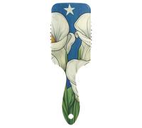 Cepillo de masaje suave y saludable con diseño de lirio de cala de dibujos animados para adelgazar el cabello con mango ergonómico para peinar