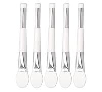 Cepillo de máscara de doble cabeza de 5 piezas, cepillos de máscara de ventilador facial 2 en 1 aplicador de máscara de silicona removedor de cabeza negra para el salón de belleza