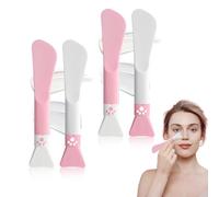 Cepillo de Mascarilla de Silicona, 4 piezas Brocha Mascarilla Facial de doble punta, aplicador de doble extremo, Aplicador de Mascarillas Faciales, para Barro, Arcilla, Máscara Mixta de Carbón