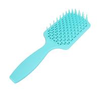 Cepillo de Paleta para el Cabello, Cepillo Desenredante de Paleta Antideslizante Uso en Seco Húmedo Masaje del Cuero Cabelludo Hueco para Peluquería(Cuadrado verde)