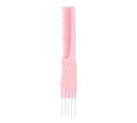 Cepillo de paleta, peine de doble cara, para salón de belleza, peine de topiero con ascensor de acero, peines de púas de metal para mujeres, cerdas de jabalí, pelo largo (rosa, talla única)