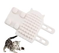 Cepillo de pared para gatos, almohadilla elástica suave, peine portátil, rascador flexible apto para mascotas con agarre antideslizante, cepillo de cerdas montado en la pared para rutinas diarias de