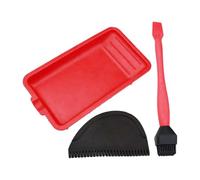 Cepillo de pegamento de silicona antiadherente, juego aplicador de pegamento para madera, esparcidor de pegamento de silicona, peine/espátula y bandeja, juego de pinceles de pegamento para madera