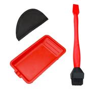 Cepillo de pegamento para madera, herramienta de 3 piezas con cepillo peine y bandeja, herramienta reutilizable para aplicar pegamento de madera para bordes de muebles