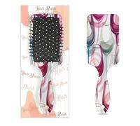 Cepillo de pelo abstracto para mujer con copa de vino tinto | Cepillo de pelo suave para cabello húmedo, desenredante para cabello rizado y grueso