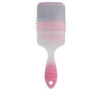 Cepillo de pelo antiestático para pintura artística de tinta rosa, blanco y gris, con agujeros, masajeador de cabeza para cabello fino con mango ergonómico para cabello