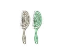 Cepillo de Pelo Antitirones 2 Unidades, Desenredante, Antiroturas, Para Pelo Seco y Mojado, Ecologico de Paja de Trigo, Para Todo Tipo de Cabello, Mujeres, Hombres y Niñas (CEPILLO x2 VERDE-BEIGE)