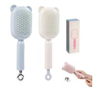 Cepillo de pelo autolimpiable, peine retráctil para desenredar, depilación con un solo clic, masajeador de cuero cabelludo, fácil de limpiar
