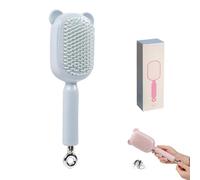Cepillo de pelo autolimpiable, peine retráctil para desenredar, depilación con un solo clic, masajeador de cuero cabelludo, fácil de limpiar