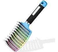Cepillo de Pelo, Cepillos de Cerdas de Jabali Naturales Largo, Grueso, Fino, Rizado Y Enredado Peinado Profesional Natural Desenredando Secado Rápido secador desenredante peine mujeres ninos salon