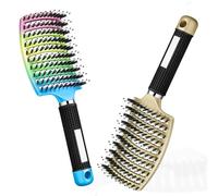 Cepillo de Pelo, Cepillos de Cerdas de Jabali Naturales Largo, Grueso, Fino, Rizado Y Enredado Peinado Profesional Natural Desenredando Secado Rápido secador desenredante peine mujeres ninos salon