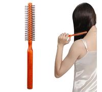 Cepillo de pelo - Cerdas con mango de madera, peine rizador antideslizante | El mejor mini cepillo para barba, para salones de belleza, crea estilos hermosos y llama la atención.