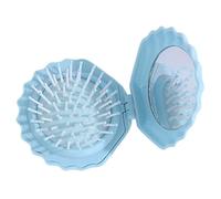 Cepillo de Pelo Compacta - Cepillo Bolsillo Forma Concha Mujer,Peine Masajeador Cabelludo Espejo Maquillaje Mujeres Niñas Uso Diario Casa Baño Piscina Playa Auto Gimnasio