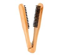 Cepillo De Pelo Con Cerdas De Doble Cara - Alisador De Pelo Con Abrazadera De Cerdas De JaЬalí | Cabellos Lisos Naturales, Аceite De Equilibrio, Aumento De Volumen, Calidad Sin Daños (mango De Madera)