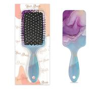 Cepillo de pelo con estampado líquido de mármol morado para mujeres y niñas, cepillo antiestático de cerdas de nailon suaves para desenredar, diseño de ventilación ligero para cabello húmedo y seco