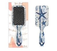 Cepillo de pelo con patrón de algas marinas de dibujos animados para mujeres y niñas, cepillo de cerdas de nailon suave antiestático para desenredar, diseño de ventilación ligero para cabello húmedo y