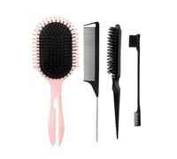 Cepillo de pelo con peine de peinado para mujeres y hombres, cepillos para desenredar, cepillo de pelo para burlar, cepillo de cola con bordes