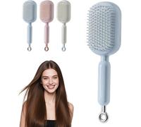 Cepillo de pelo con un solo clic, diseño oculto con cojín de aire, no contaminante, fácil de limpiar, para adultos y niños