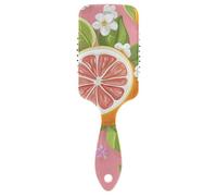 Cepillo de pelo curvado suave con diseño de flor de limón rosa, masajeador de cabeza para la pérdida de cabello con mango ergonómico cepillos para cabello