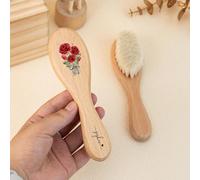 Cepillo de pelo de bebé personalizado, cepillo para el pelo, cepillo de bebé con nombre personalizado, cepillo de pelo de flor de nacimiento para bebé, regalos personalizados para bebés (1 unidad)