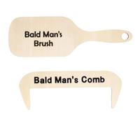 Cepillo de pelo de broma, contacto suave con el cuero cabelludo, 16,9 x 5 cm, accesorio novedoso para el cabello, mordaza de peine calvo, diseño de madera, construcción ligera, para fiestas, risas