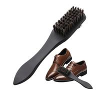 Cepillo de pelo de caballo para lustrar zapatos, cepillo limpiador de zapatos, brillante, mango de doble cara con pelo suave, bolsos, equipaje, botas, guantes, abrigos, tapicería de automóviles