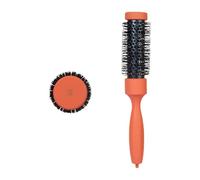 Cepillo de pelo de cerámica con cerdas de nailon para dar volumen a los rizos y protección térmica, mango de madera de haya, herramienta de peinado, rodillo de nailon, barriles de aluminio