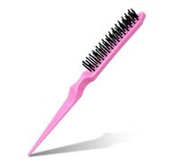 Cepillo de pelo de cerdas de jabalí para mujer, cepillo de pelo rosa para burlar, cerdas de nailon, estilo de salón, cerdas de jabalí, cepillos para cepillos finos y lisos para control de bordes
