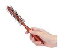 Cepillo de Pelo de Estilo Redondo, Cepillo de Pelo Circular Quiff Roll, Cepillo de Pelo de Rodillo para Rizar de Madera Pequeño, Unisex para Secar con Secador, Uso Doméstico