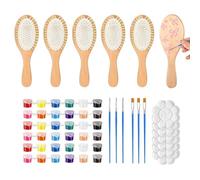 Cepillo De Pelo De Madera - Madera, 2.6x8.66 Pulgadas Cepillos De Pelo onjunto De Bricolaje | Kit De Peine De Pelo Para Pintura Y Artesanía, Suministros De Arte Para Mujeres, Principiantes