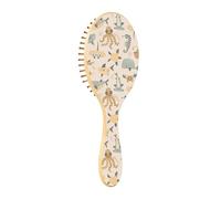 Cepillo de pelo de madera para mujer, cepillos de pelo de madera para mujer, cepillo de mensaje de madera, animales subacuáticos, caballito de mar, mantarraya