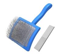 Cepillo de pelo de mascotas para control de desprendimiento, diseño eficiente de dientes, peine antideslizante para gatos bichón, cepillo de baño para perros y gatos