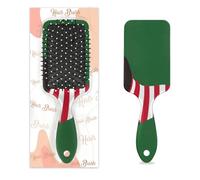 Cepillo de pelo de perro Dachsund de Navidad, a rayas, húmedo, seco, cojín de aire, cepillo de pelo desenredante de plástico para niños y adultos, regalo de vuelta a la escuela, mujeres y hombres