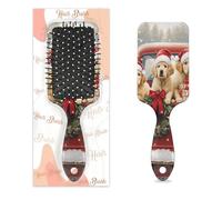 Cepillo de pelo de perro de camión rojo de Navidad, cepillo de pelo húmedo y seco, cepillo de pelo desenredante de plástico para niños y adultos, regalo de vuelta a la escuela, mujeres y hombres