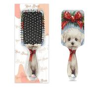 Cepillo de pelo de perro de Navidad, hojas de Navidad, copo de nieve, húmedo y seco, cojín de aire, cepillo de pelo desenredante de plástico para niños y adultos, regalo de vuelta a la escuela