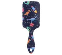 Cepillo de pelo de plástico para hombres, mujeres y niños, estilo de cepillo de masaje Dino in Space para cabello largo, grueso, rizado, ondulado, seco y dañado