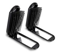 Cepillo de pelo de viaje con espejo y peine de masaje, paquete de 2 herramientas plegables compactas para peinar el cabello para mujeres y hombres