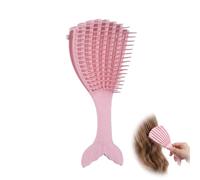 Cepillo de Pelo Desenredante Antitirones, Peine de Masaje con Diseño de Sirena y Concha, Cepillo Ventilado para Secado Rápido y Pelo Rizado, Antirotura para Mujer y Niñas, 16x7.5cm, Rosa