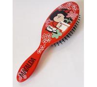 Cepillo de Pelo Desenredante Mafalda Flores (Rojo) - Licencia Oficial