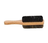 Cepillo de pelo duro y suave, cepillo de barba para hombre, cepillo de barba de doble cara, cepillo de cerdas de imitación con mango de madera de goma para hombres, cepillo de pelo duro y suave