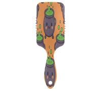 Cepillo de pelo grueso, rizado, fino, largo, corto, húmedo o añade brillo y hace que sea suave, cepillo de paleta para hombres, mujeres y niños, caldero mágico gráfico de Halloween